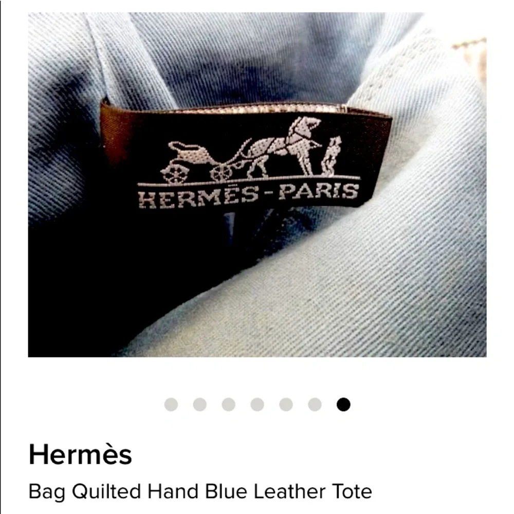 Hermes Leather canvas wooven tote - Picture 5 of 6